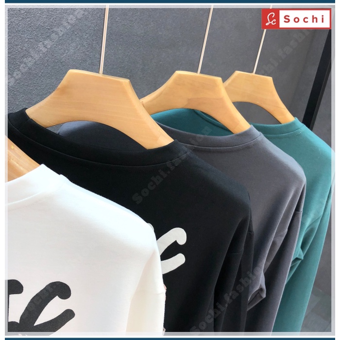 Áo thun nam tay dài, áo thu đông nam Sochi mã SW62.2 in gấu Magic