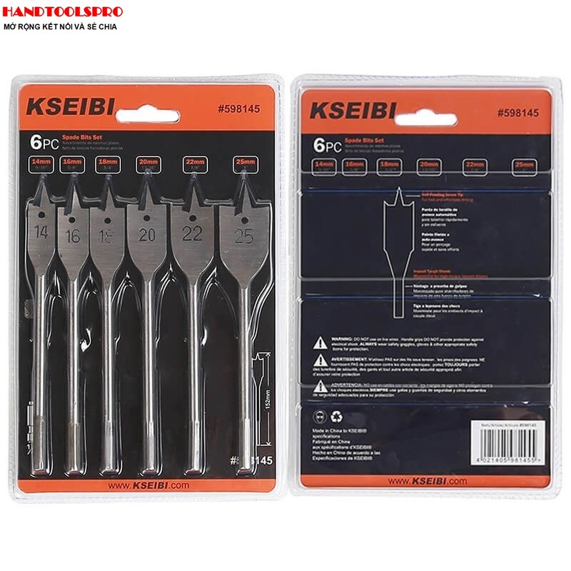 Bộ mũi khoan gỗ 6 cây 14- 25mm Kseibi 598145
