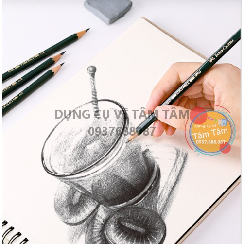 [ TÂM TÂM ]-Bút Chì phác thảo, bút chì đen Castell 9000, Faber Castell-