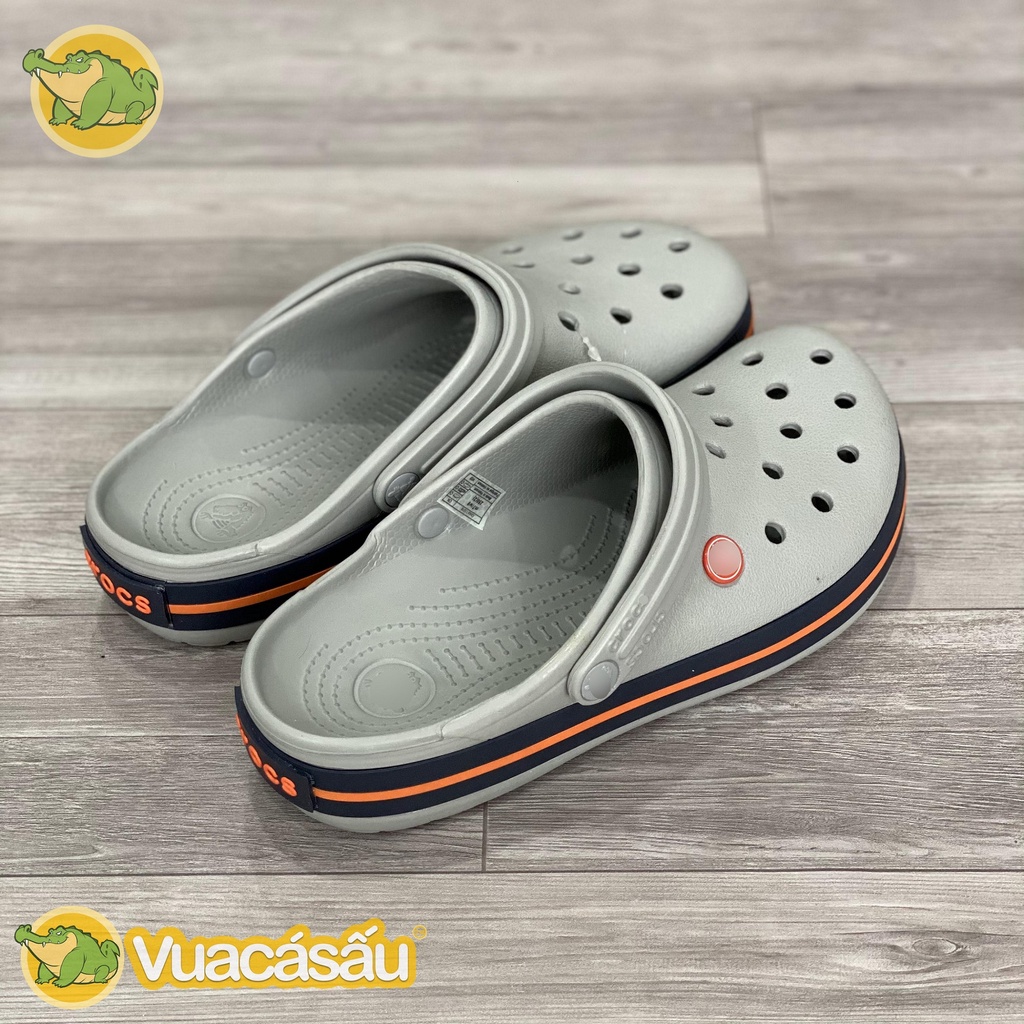 Dép CROCS CROCBAND Nam Nữ màu Grey, Form đẹp, Mềm Nhẹ và Êm Ái, Không mùi, chống trơn trượt  - Vua Cá Sấu