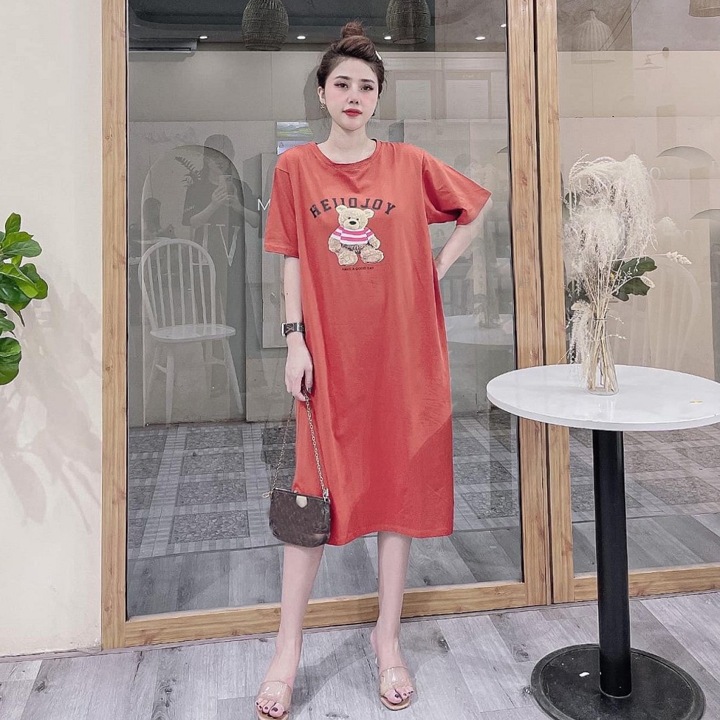 Đầm suông dài , váy suông bầu chất cotton Gemmy House helo new