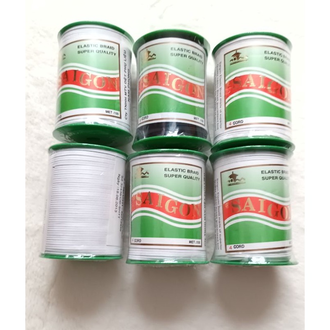 Cuộn thun super quality sài gon luồn quần áo, thun nhún, thun may khẩu trang
