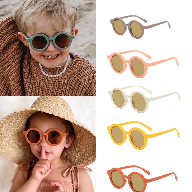 Kính Mát Gọng Tròn Chống Tia UV Dễ Thương Dành Cho Bé