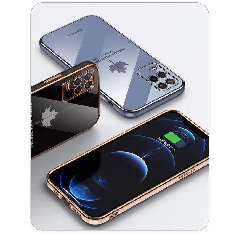 Ốp Điện Thoại Mềm Họa Tiết Lá Phong Có Dây Đeo Cho Oppo A74 F19 A94 F19 Pro A55 4G A57 A39 A59 A73 F5