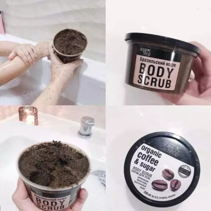 Tẩy Tế Bào Chết Body Organic Shop - Organic Coffee &amp; Sugar Body Scrub 250ml