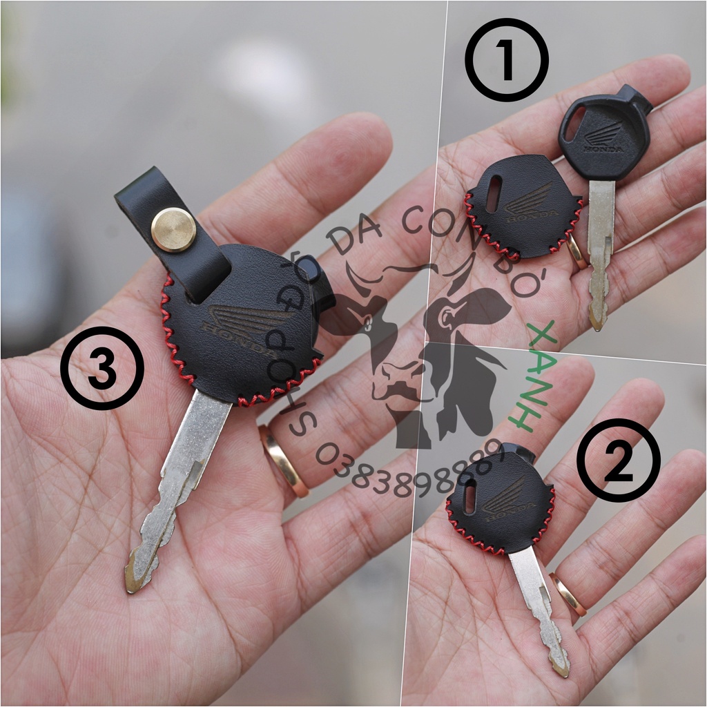 Bao Da Chìa Khóa cơ Honda Airblade, SH, SH Mode, PCX, Click, Lead, Vision, Vario, Wave, Future, Blade handmade da thật