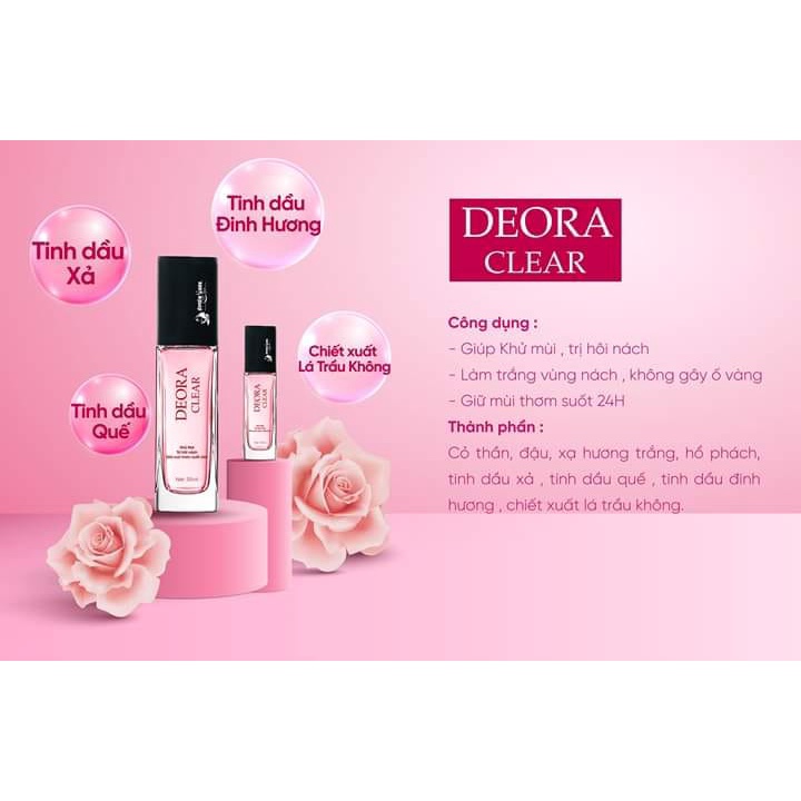 xit khử mùi deora clear quyên lara 50ml