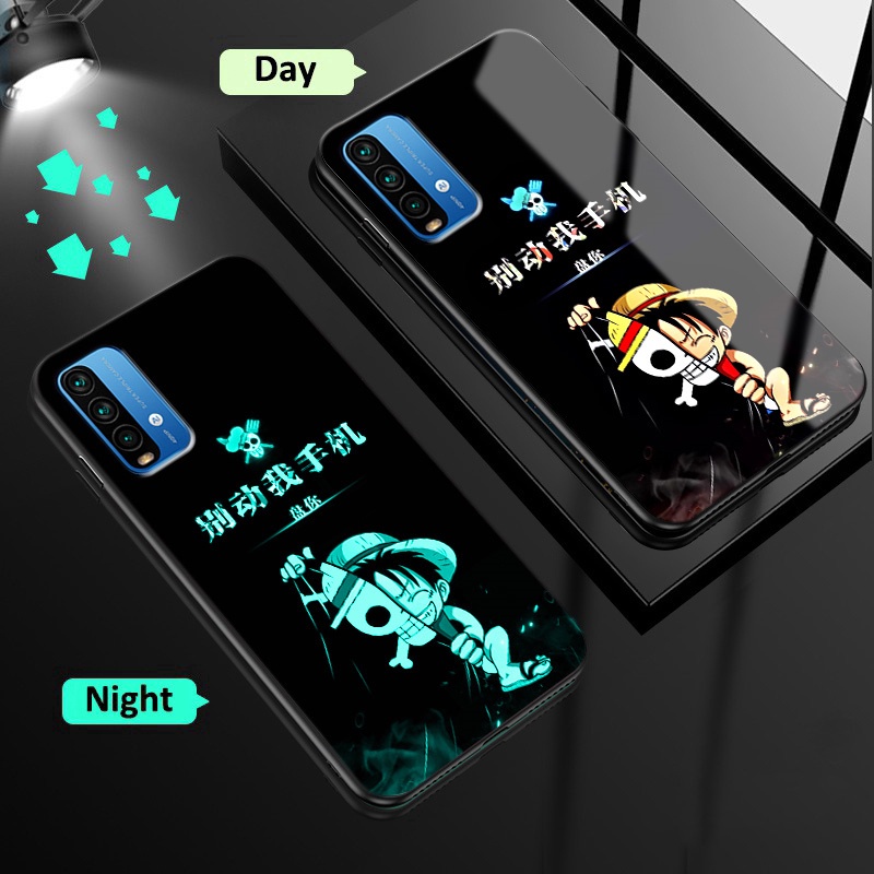 Anime Naruto Sasuke Ốp điện thoại cứng họa tiết hoạt hình dạ quang cho Xiaomi Redmi 9T 9A Poco M3 Redmi K40 Gaming Poco F3 Redmi K40 K40 Pro Poco M3 Pro 5G Poco X3 GT Fashion Tempered Glass Cases Covers Glow in the Dark