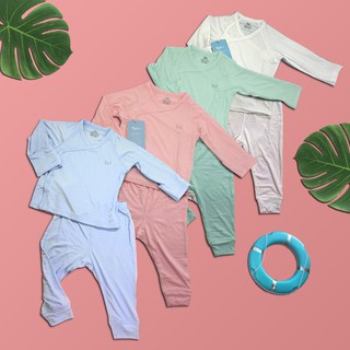 Bộ Bu Dài Tay Cài Chéo Hãng Bu Baby 0-6 Tháng