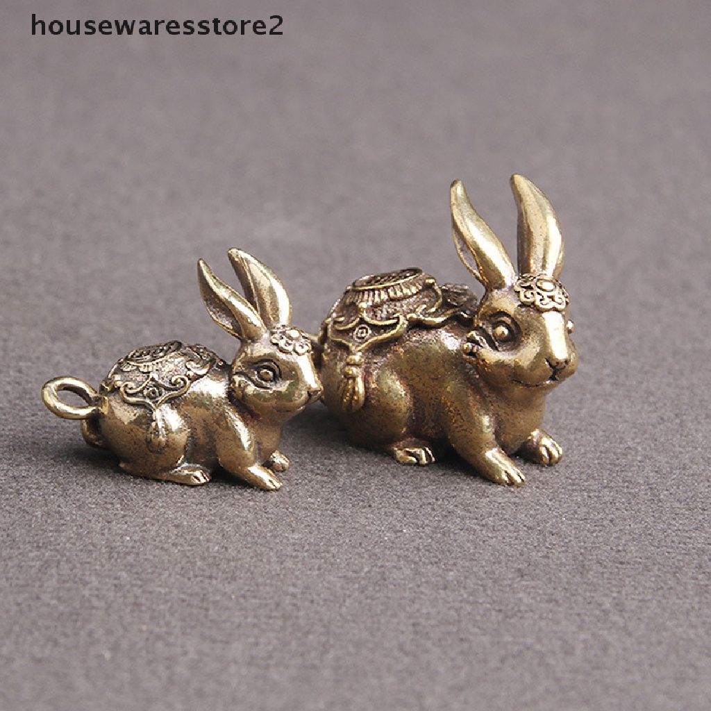 Set 2 Móc Khóa Hình Thỏ Bằng Đồng Thau DIY