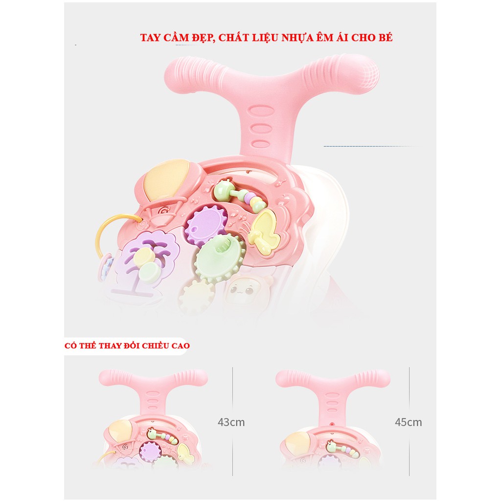 Xe Tập Đi Đa Năng Kèm Đồ Chơi Treo Nôi, Bàn Phát Nhạc Piano Trẻ Em - Xe Đẩy Chống Vòng Kiềng Cho Bé từ 6 Tháng tuổi