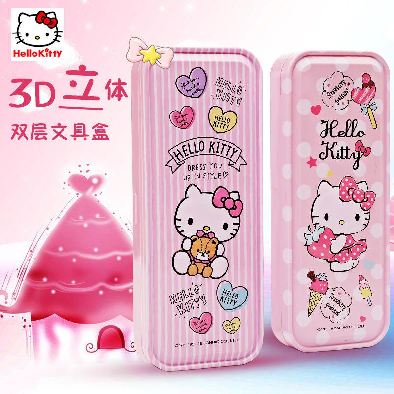 Hộp Văn Phòng Phẩm 3D Hình Mèo Hello Kitty 3D Chống Sốc Chống Thấm Nước Bằng Sắt Sức Chứa Lớn
