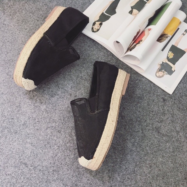 Slipon lưới viền cói