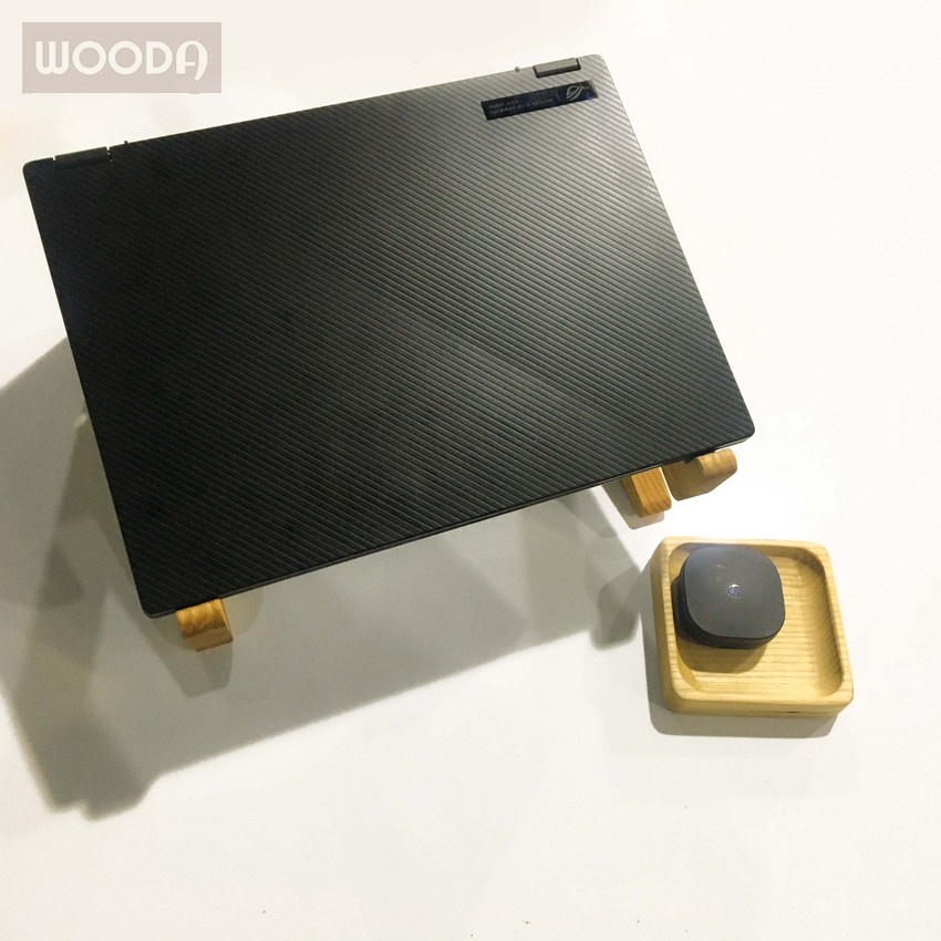 Bộ kệ, giá đỡ cho laptop từ 15-18inch từ gỗ tự nhiên cao cấp chắc chắn