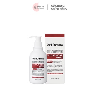 Kem dưỡng thể nâng tone v900 cấp ẩm cho da body wellderma super glutathione tone up body lotion 300ml