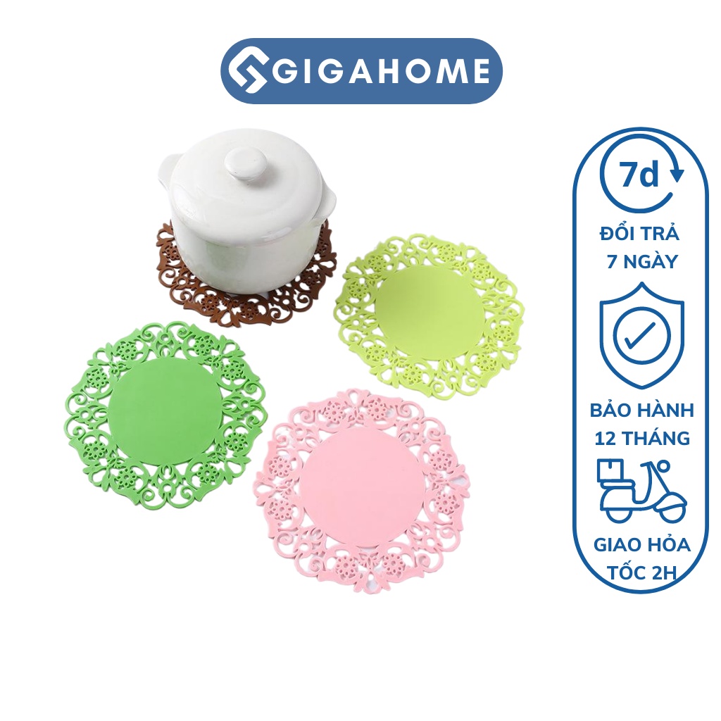Đế Lót Ly, Nồi Silicone Hoa Văn GIGAHOME Cách Nhiệt, Cách Điện, Chống Trượt 1029