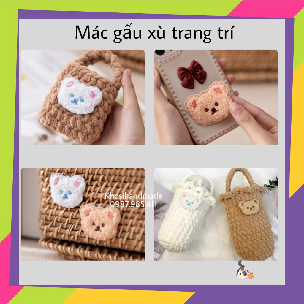 Mác gấu xù nâu trang trí