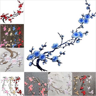 Miếng Dán Ủi Thêu Hình Hoa Mận Đẹp Mắt