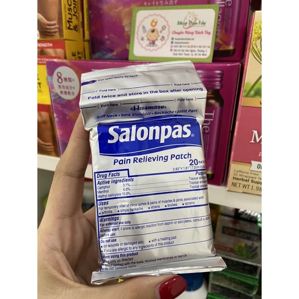 Cao dán Salonpas Mỹ - Tách lẻ gói 20 miếng