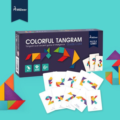 BỘ GHÉP HÌNH TƯ DUY COLORFUL TANGRAM MIDEER CHO BÉ toy.garden