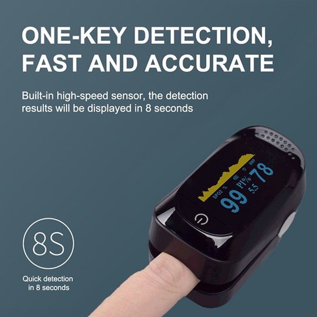 📌Giao Hỏa Tốc📌Máy Đo Spo2, Máy Đo Nồng Độ Oxy Trong Máu Và Đo Nhịp Tim Cầm Tay Pulse Oximeter A2