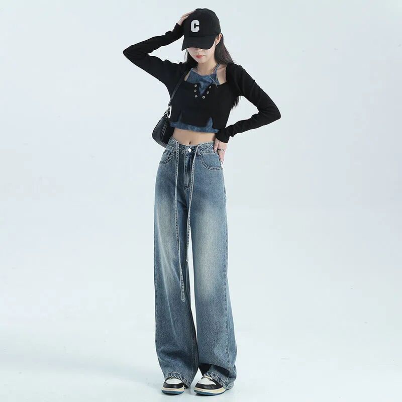 Quần Jeans Nữ Dài Ống Rộng Thời Trang Cá Tính