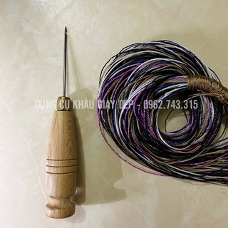 Kim móc khâu giày cán gỗ đầm tay bọc thép siêu cứng (Tặng kèm 1 tép chỉ)