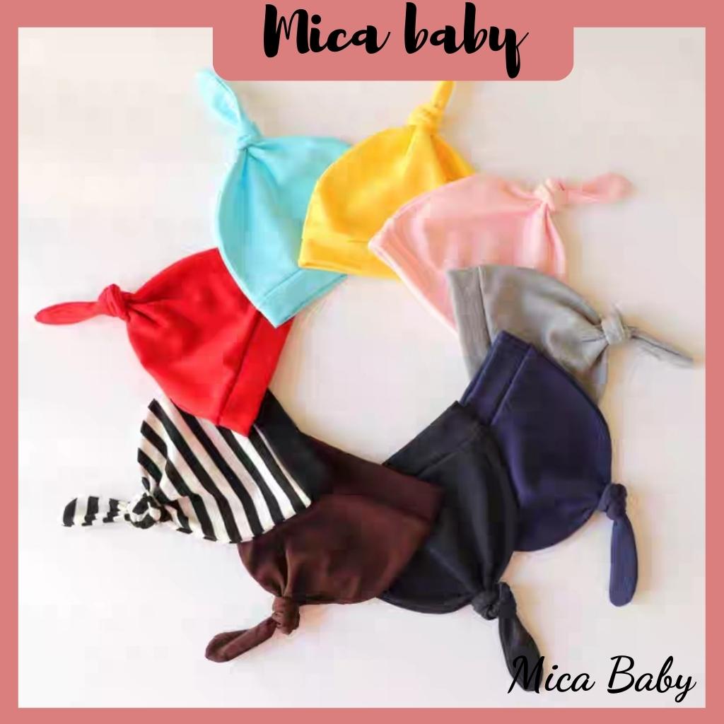 Mũ nón thắt nút chất cotton đáng yêu cho bé 0-12 tháng Mica baby MD25