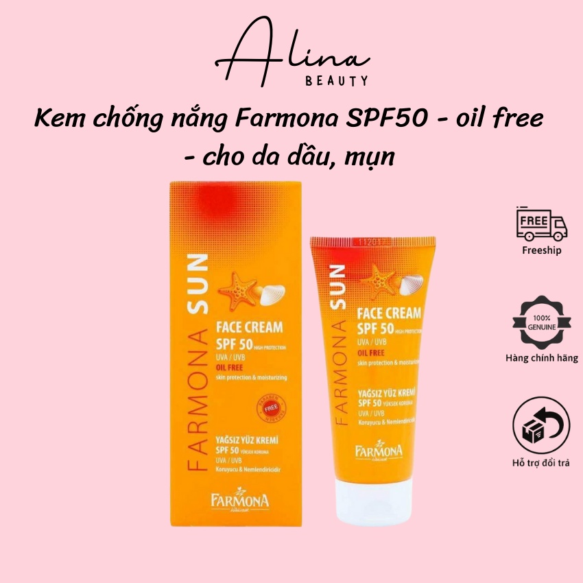 Kem chống nắng Farmona Sun Face Cream SPF50 Oil Free 50ml cho da dầu mụn