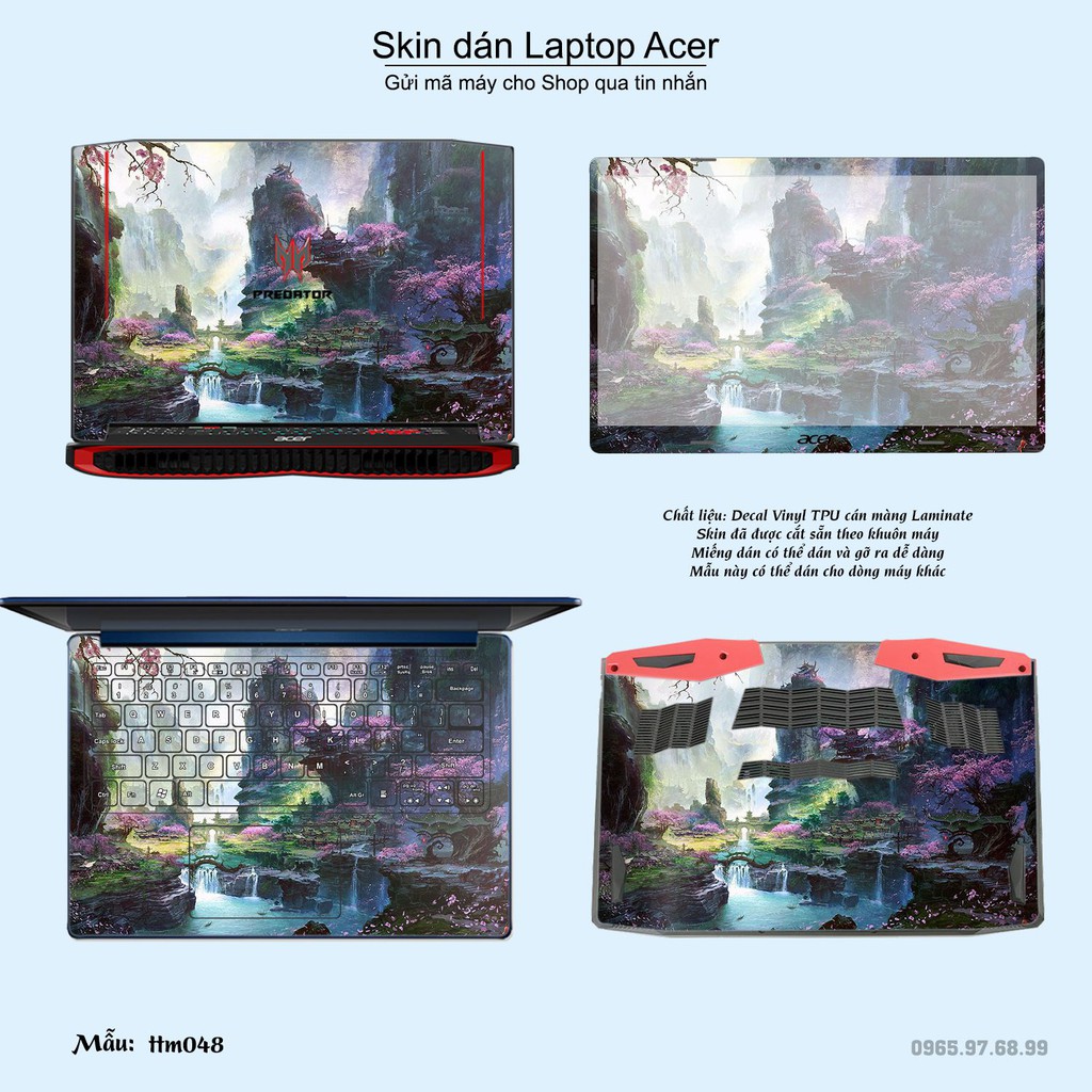 Skin dán Laptop Acer in hình Tranh thủy mặc _nhiều mẫu 2 (inbox mã máy cho Shop)