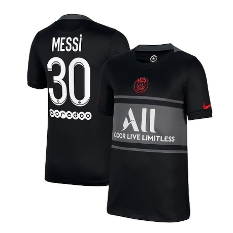 Bộ quần áo Messi PSG đen mẫu thứ 3 sân khách 2022