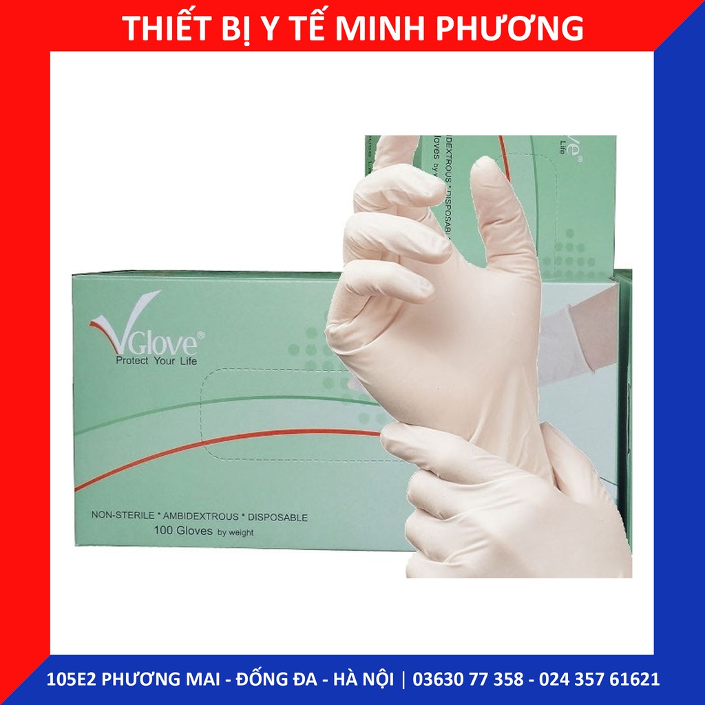 [CHÍNH HÃNG] Găng tay y tế VGLOVE không bột size S, M, L