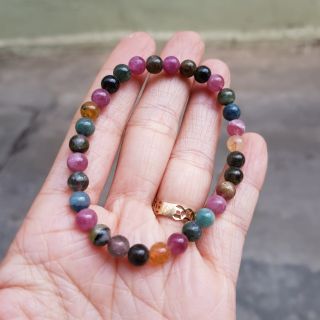 Vòng tay Tourmali ngũ sẵc size 5mm