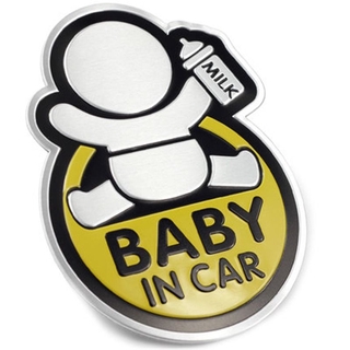 Decal Baby In Car bằng nhôm dán đuôi ô tô
