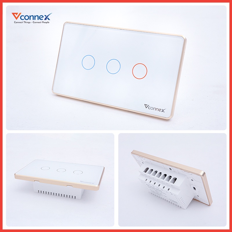 Công Tắc Thông Minh Wifi Vconnex, Công Suất Cao 800/2500W - Chức Năng Hẹn Giờ, Điều Khiển Từ Xa - Bảo Hành 2 Năm 1 Đổi 1