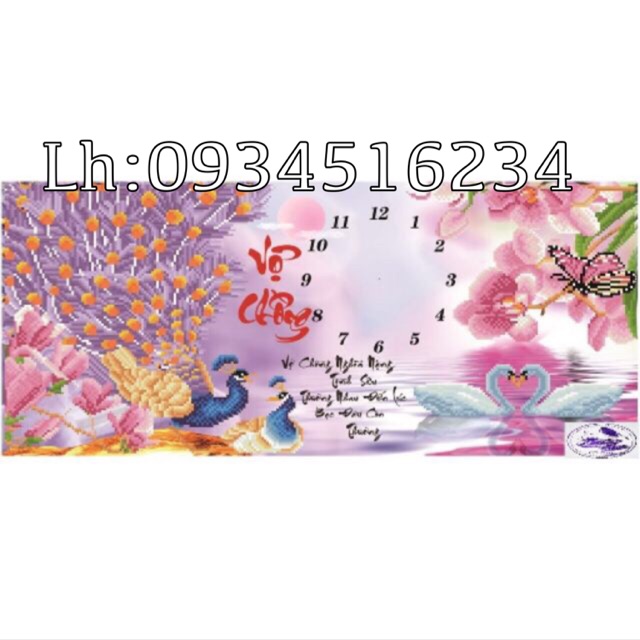 Tranh đính đá đồng hồ vk &ck