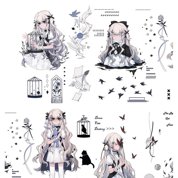 Washi tape nhân vật nữ thâm không kí ức