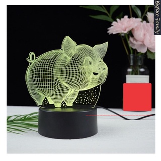 [ hot sale ] Đèn led 3D mẫu Heo 3-7-16 màu