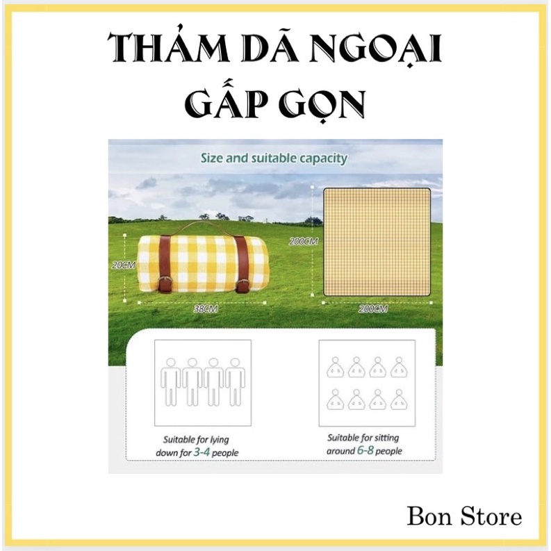 Thảm Dã Ngoại, Thảm Picnic, Thảm Du Lịch Gấp Gọn Tiện Lợi/Bon_Store7788