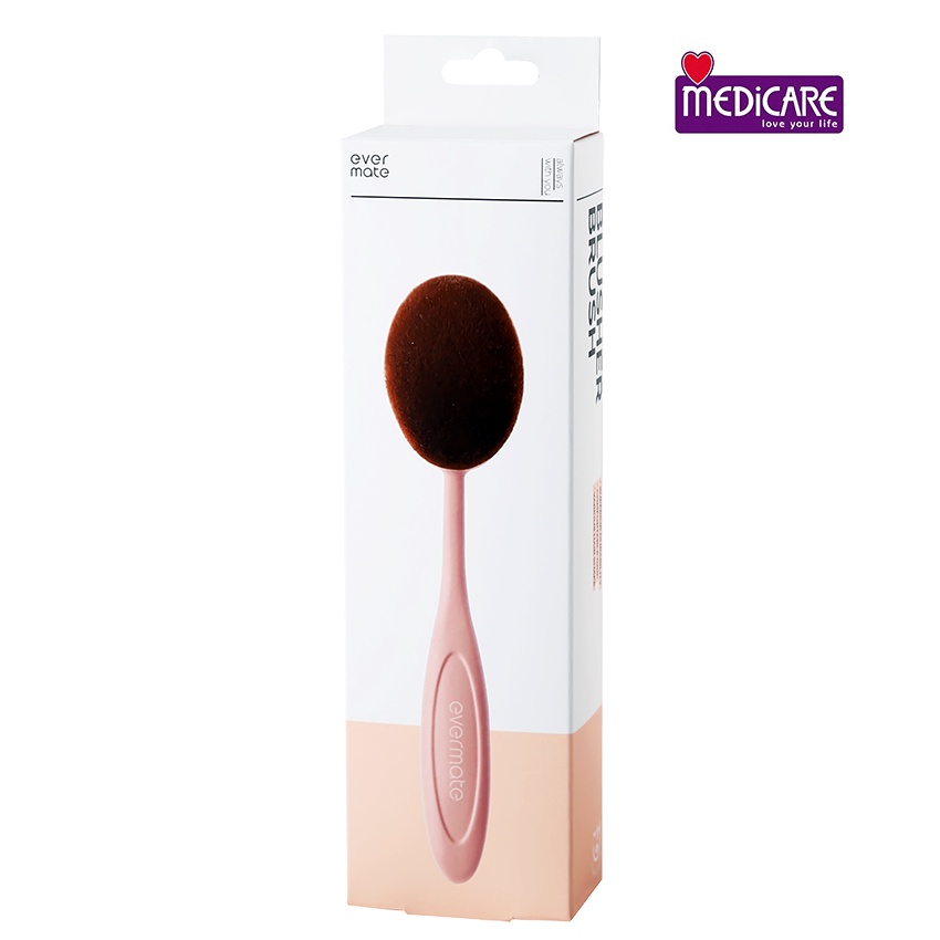0126843 Cọ oval má hồng EVERMATE lông 2 màu