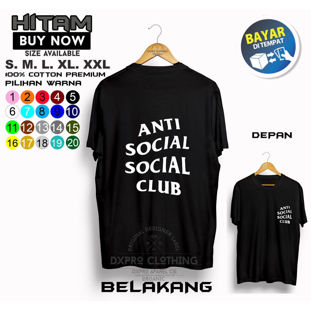 Áo Thun In Chữ Anti Social Social Club Cá Tính Hợp Thời Trang