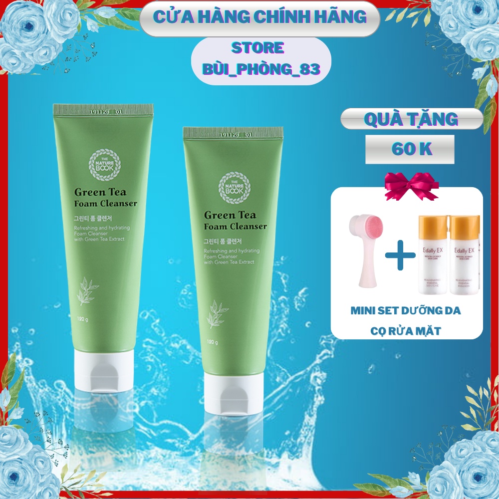 Sữa rửa mặt cho da mụn,da dầu chiết xuất trà xanh The nature book 120g