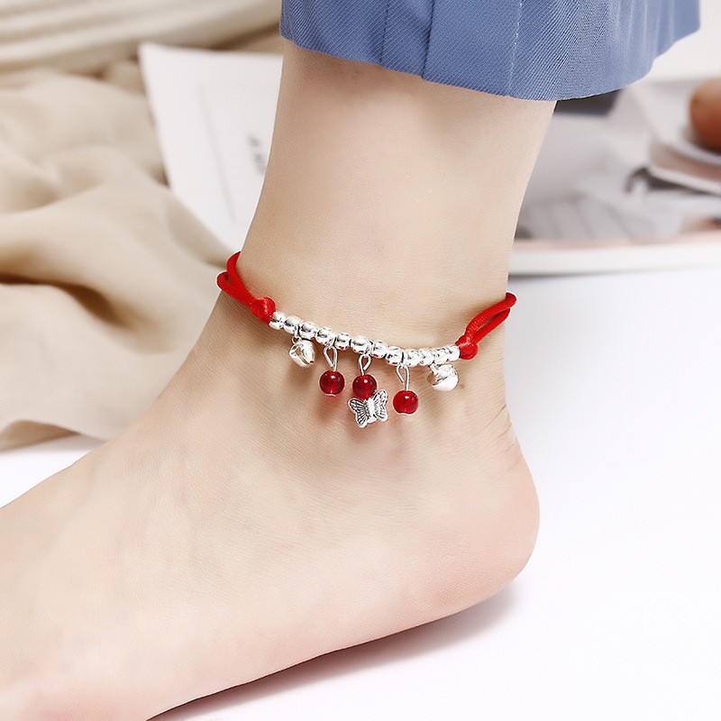 Lắc chân nữ chỉ đỏ đính hạt phong cách Hàn Quốc 14 mẫu JL61