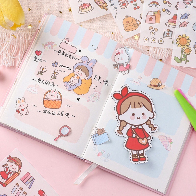 Sticker18 mẫu hình dán cậu bé cô bé xinh