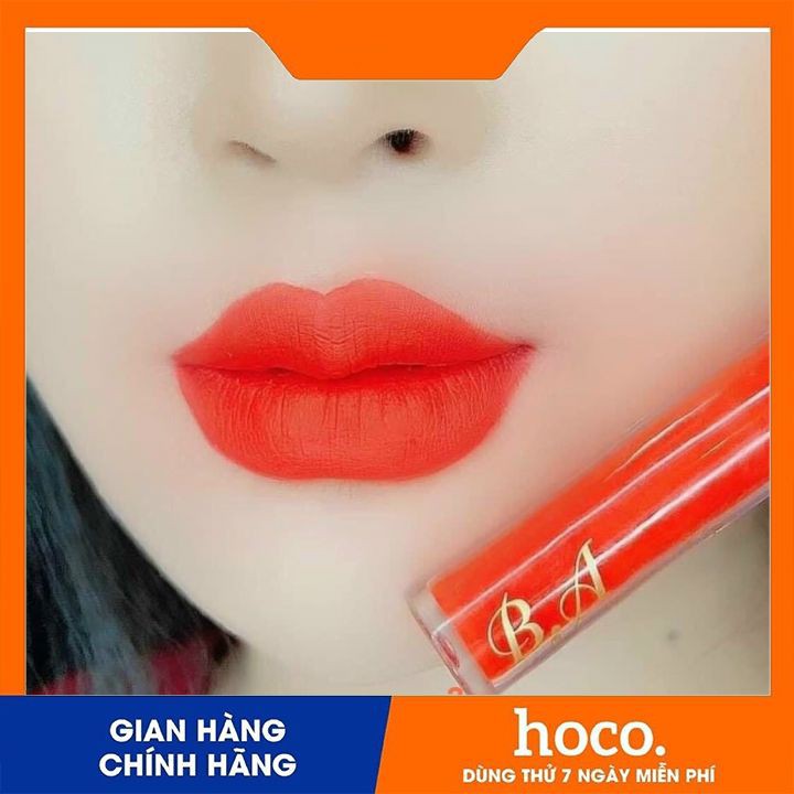 Son B.A Beauty Chính Hãng màu Đỏ Cam(tặng hủ dưỡng môi thảo mộc Colagen)