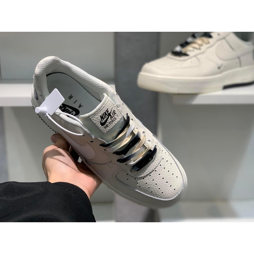 Giày Air Force 1 be sữa chuẩn S.Cấp nguyên bản cho nam nữ, Present Original Sneaker