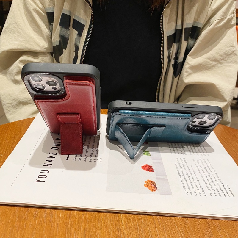 Ốp Điện Thoại Da Chống Sốc Có Ngăn Đựng Thẻ Đa Năng Thời Trang Cho iPhone 13 12 11 Pro Max XS XR X 8 7 Plus + SE 2020