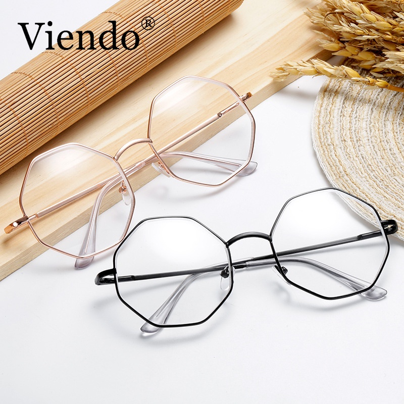 Gọng kính cận nam nữ VIENDO đa giác Hàn quốc thời trang kính cận có độ-1.0~-4.0