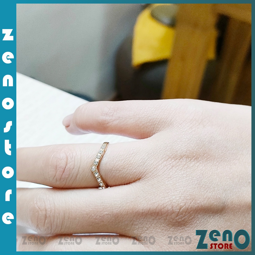 Nhẫn nữ ZenO N01 mạ vàng cách điệu hình trái tim