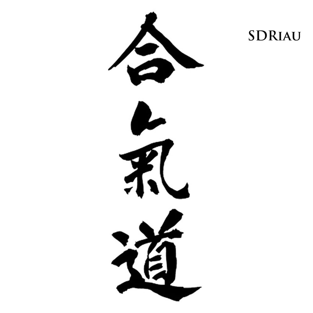 Nhãn Dán Trang Trí Xe Hơi In Chữ Aikido Nhật Bản Chống Nước